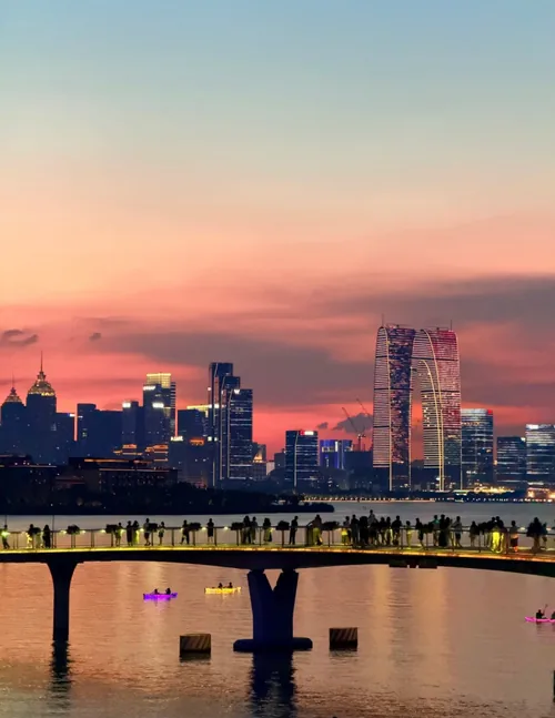 Dusk waterfront