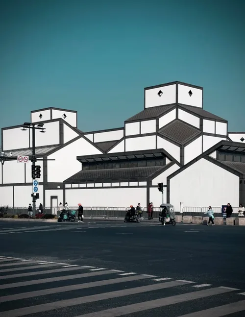 Suzhou Museum's white-walled main building on Dongbei Street, designed by I. M. Pei